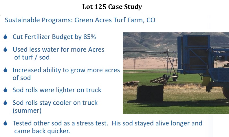 Lot 125 Case Study Green Acres Turf Farm, CO Benefits of BioLynceus Lot 125